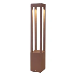 Agra LED-gadelampe, brun, aluminium, højde 65 cm