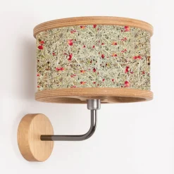 ALMUT 2610 væglampe Ø 25cm, hø/røde rosenblomster