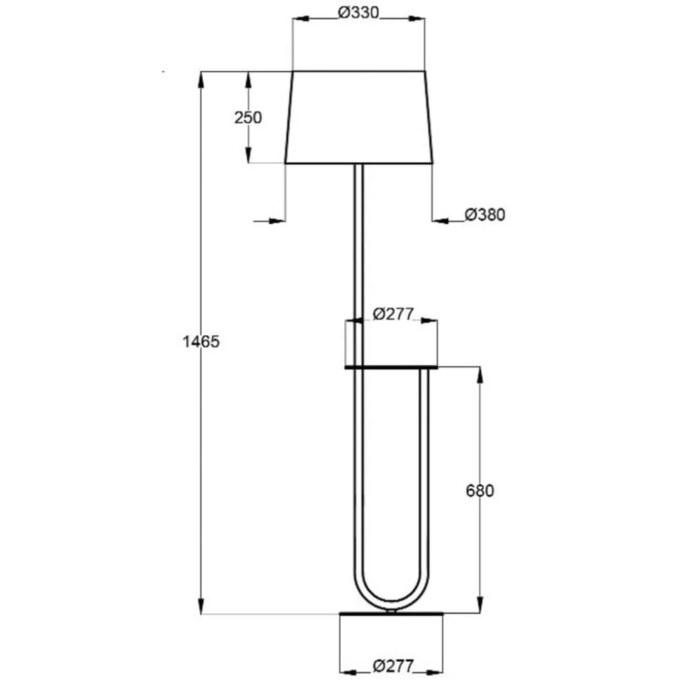 Aluminor Duo gulvlampe med opbevaringsbord