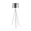 Aluminor Tropic gulvlampe, krom, rødt kabel