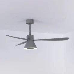 Amelia Cone loftventilator, LED-lampe, grå