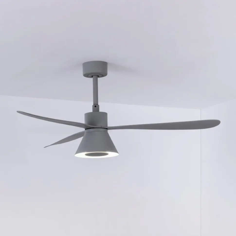 Amelia Cone loftventilator, LED-lampe, grå