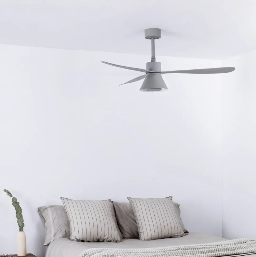 Amelia Cone loftventilator, LED-lampe, grå