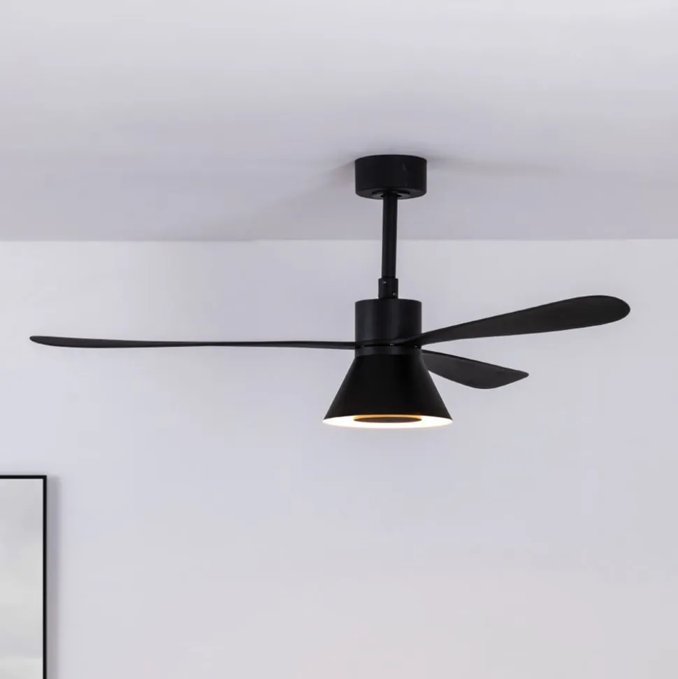 Amelia Cone loftventilator, LED-lampe, sort