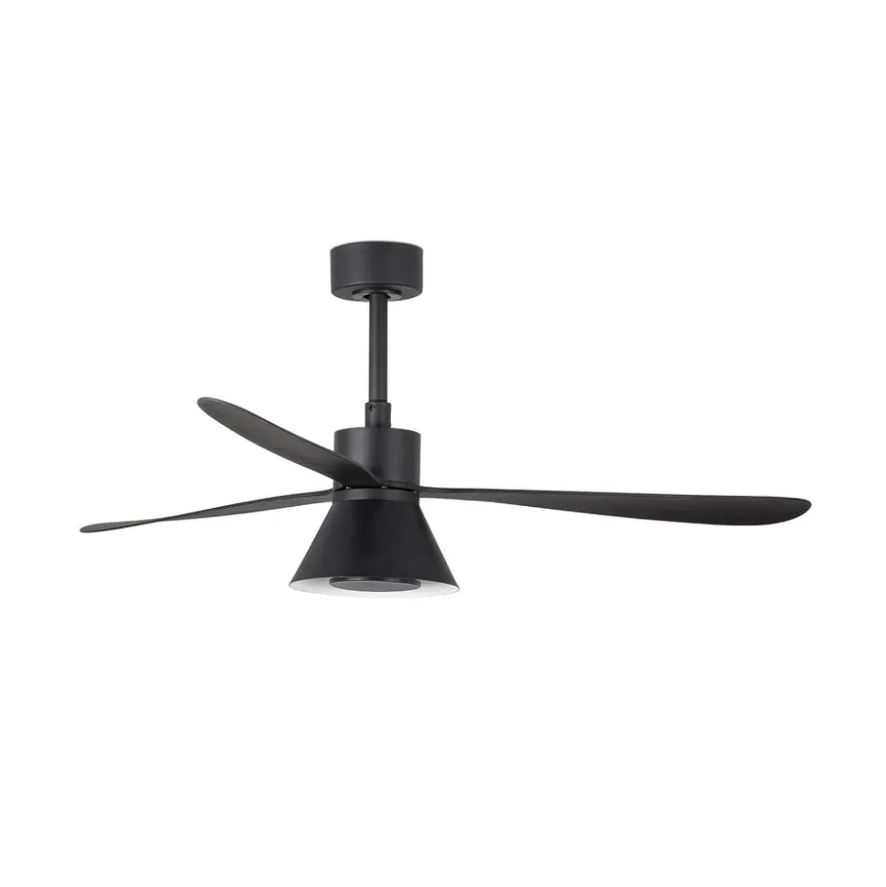 Amelia Cone loftventilator, LED-lampe, sort