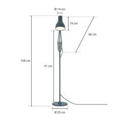 Anglepoise Type 75 gulvlampe skifergrå
