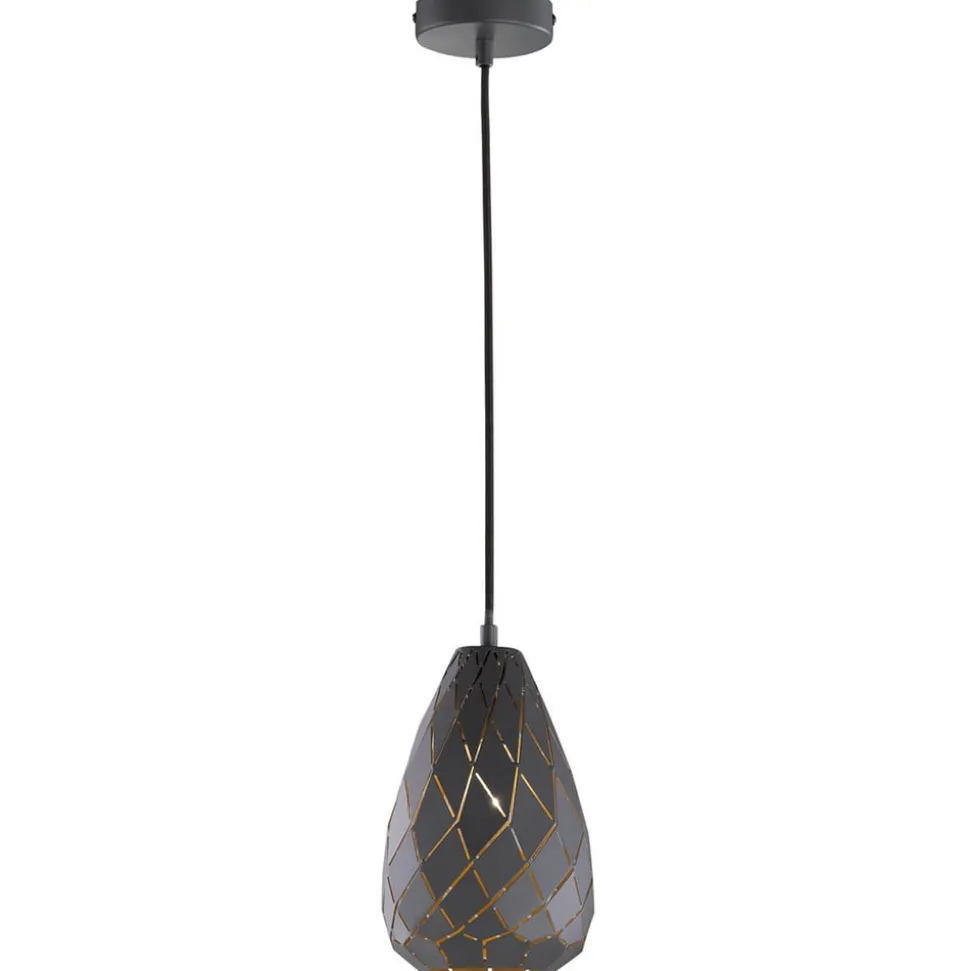 Antracit udenpå, guld indeni - pendellampe Onyx