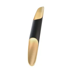 Apodis LED-væglampe, sort/guld, højde 50 cm, metal dæmpbar