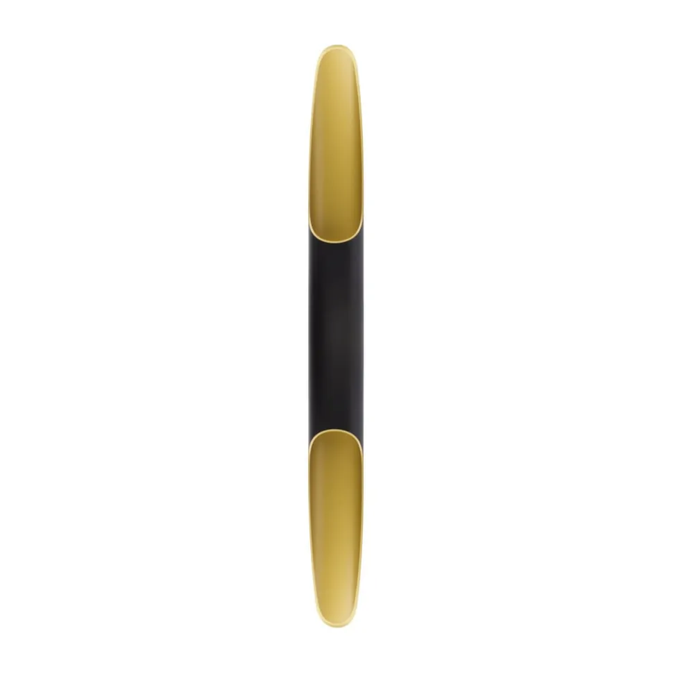 Apodis LED-væglampe, sort/guld, højde 80 cm, metal dæmpbar