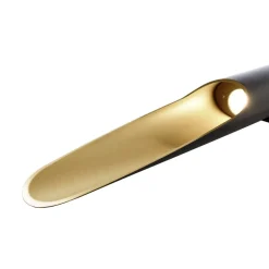 Apodis LED-væglampe, sort/guld, højde 80 cm, metal dæmpbar