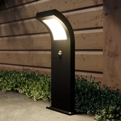 Arcchio Advik LED-vejlampe, 60 cm, antracit, sensor, IP54