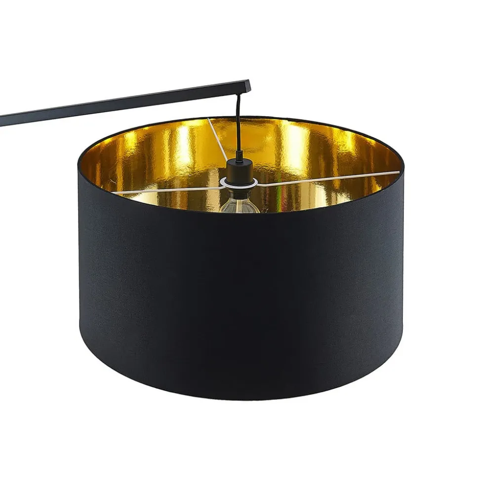 Arcchio buelampe Mossa, 200 cm, sort-guld, tekstil
