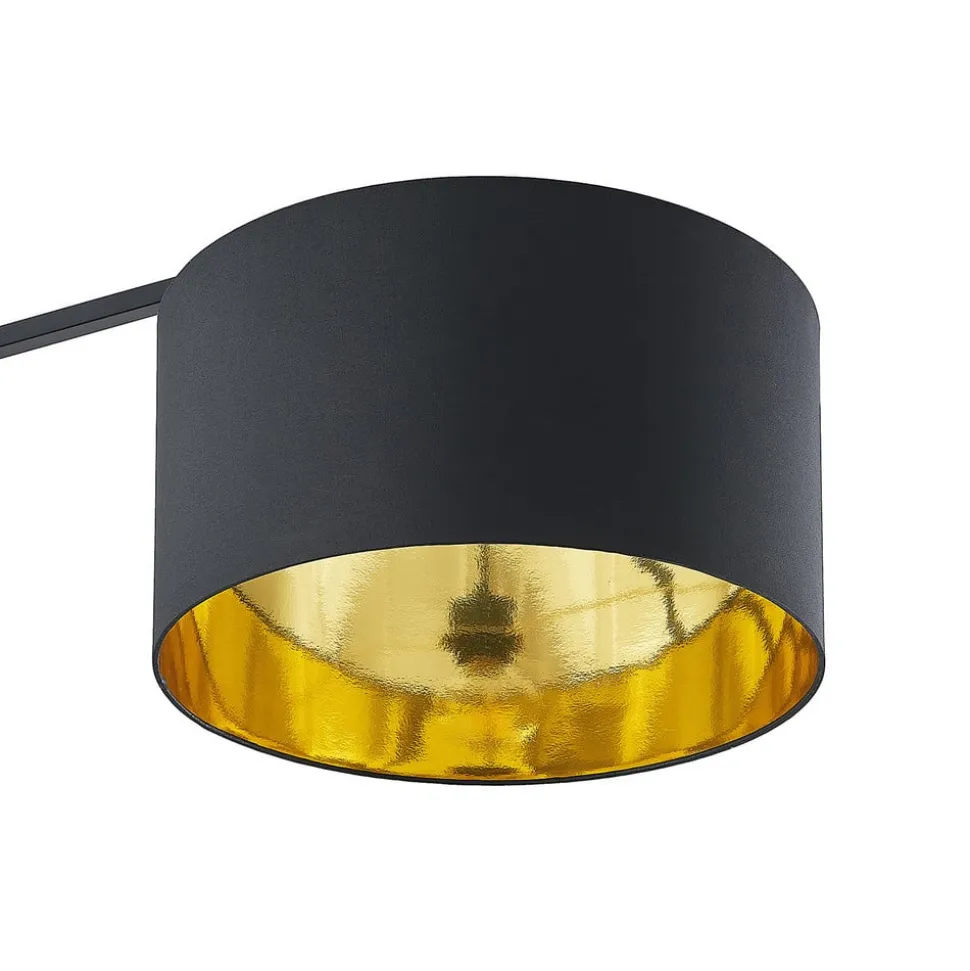 Arcchio buelampe Mossa, 200 cm, sort-guld, tekstil