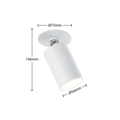 Arcchio Davin indbygningsspot, cylinder, hvidt