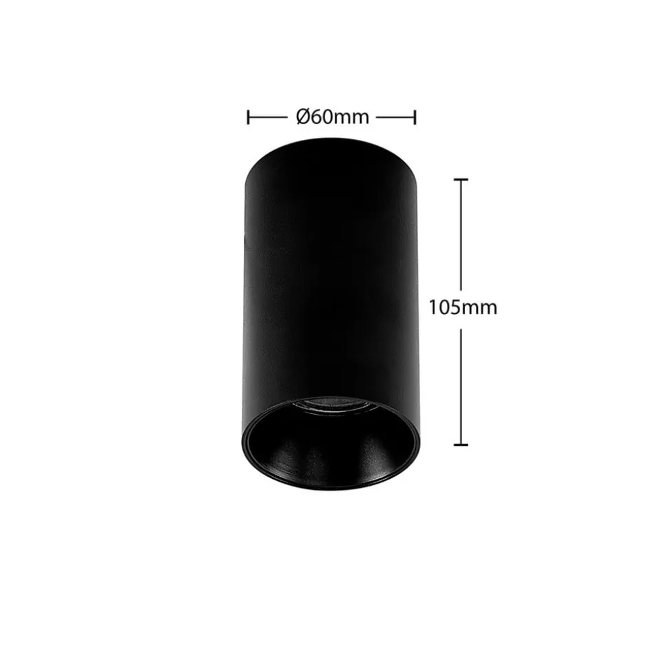 Arcchio Downlight Brinja, sort, metal, Ø 6 cm, rund, GU10