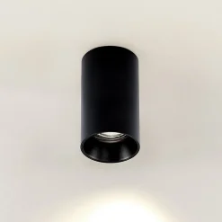 Arcchio Downlight Brinja, sort, metal, Ø 6 cm, rund, GU10