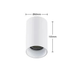 Arcchio Downlight Brinja, hvid, metal, Ø 6 cm, rund, GU10