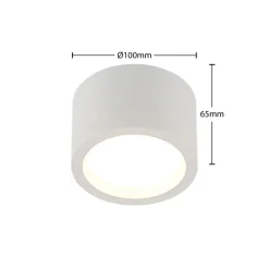 Arcchio downlight Nieva, GX53, hvid, rund, Ø 10cm, metal