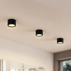Arcchio downlight Nieva, GX53, sort, rund, Ø 10cm, metal