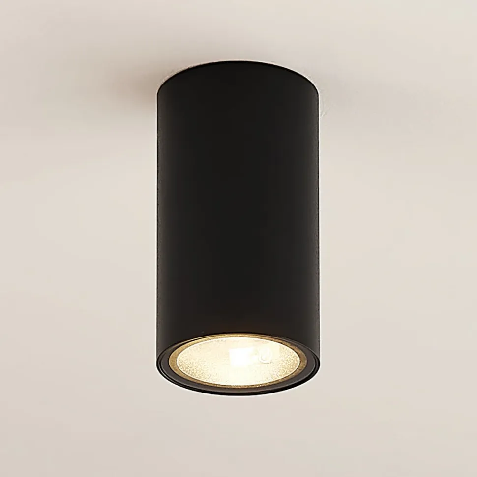 Arcchio downlight Olivir, sort, metal, Ø 6cm, GU10, IP44