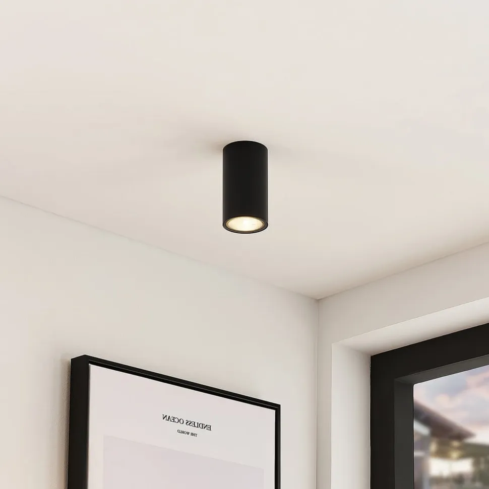 Arcchio downlight Olivir, sort, metal, Ø 6cm, GU10, IP44
