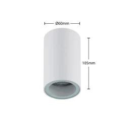 Arcchio downlight Olivir, hvid, metal, Ø 6cm, GU10, IP44