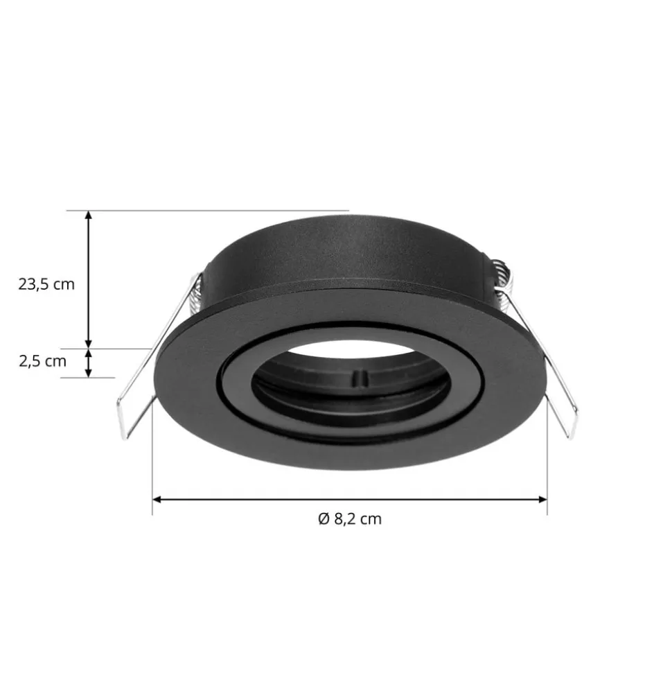 Arcchio downlight Zyron, sort, Ø 8,2 cm