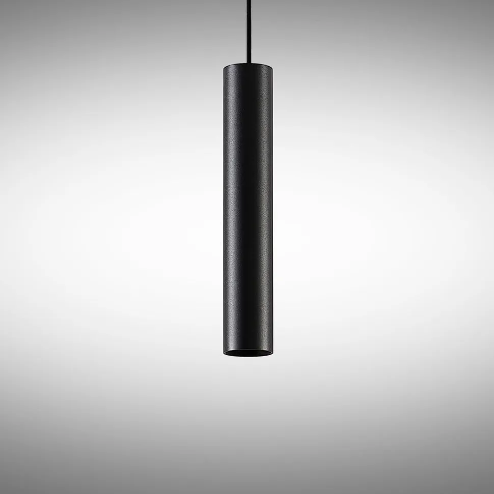 Arcchio Ejona pendellampe, højde 35 cm, sort, aluminium