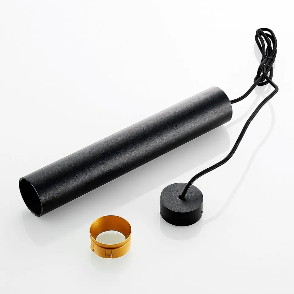 Arcchio Ejona pendellampe, højde 35 cm, sort, aluminium