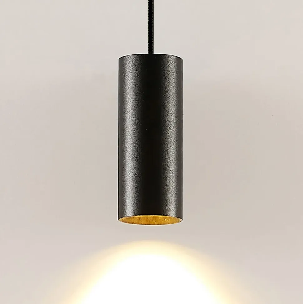 Arcchio Ejona pendellampe, højde 15 cm, sort, metal