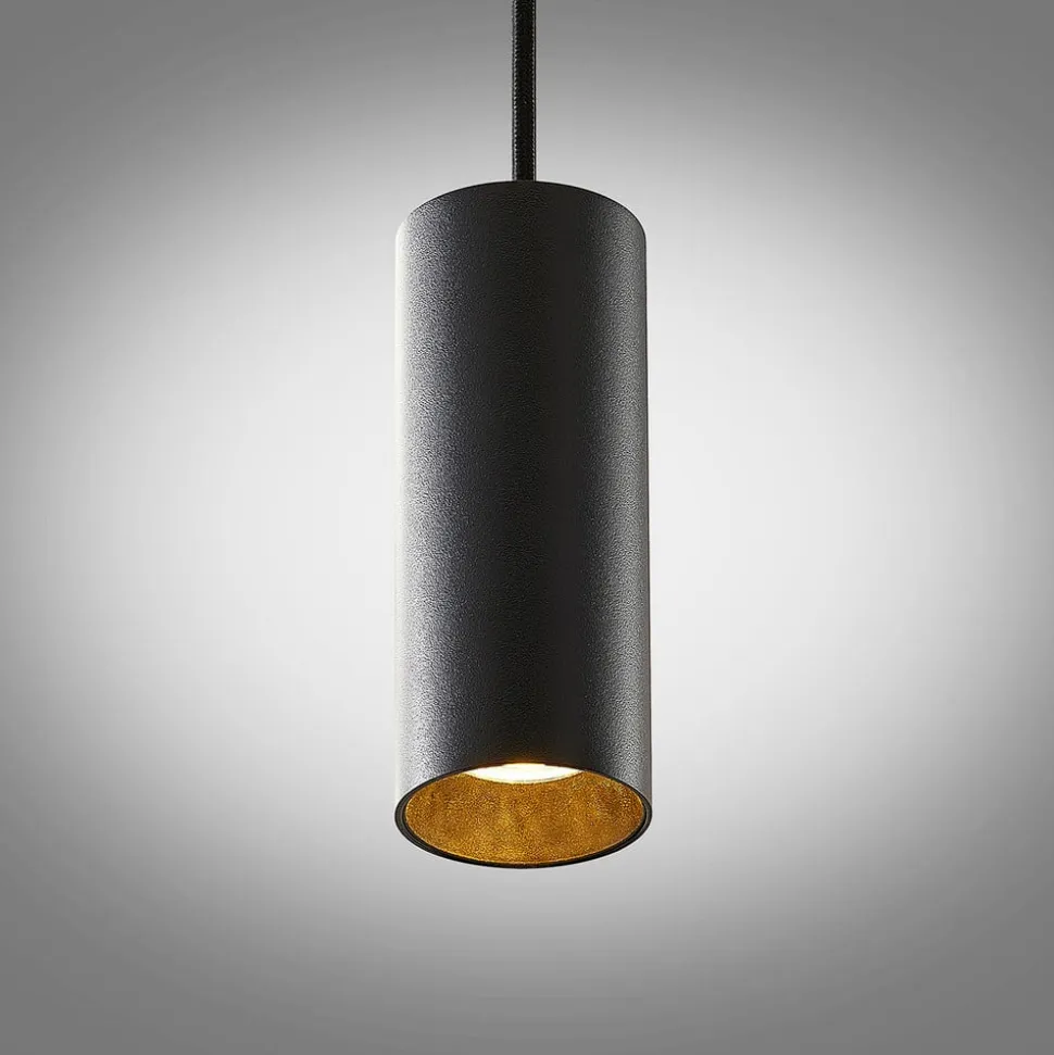 Arcchio Ejona pendellampe, højde 15 cm, sort, metal