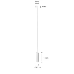 Arcchio Ejona skinnependel hvid E27 4/15cm