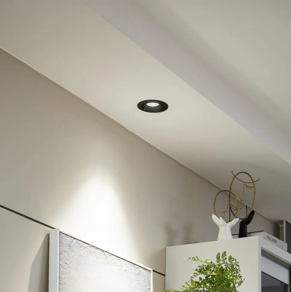 Arcchio Harcos LED-downlight, sort, Ø 11 cm, 4.000K
