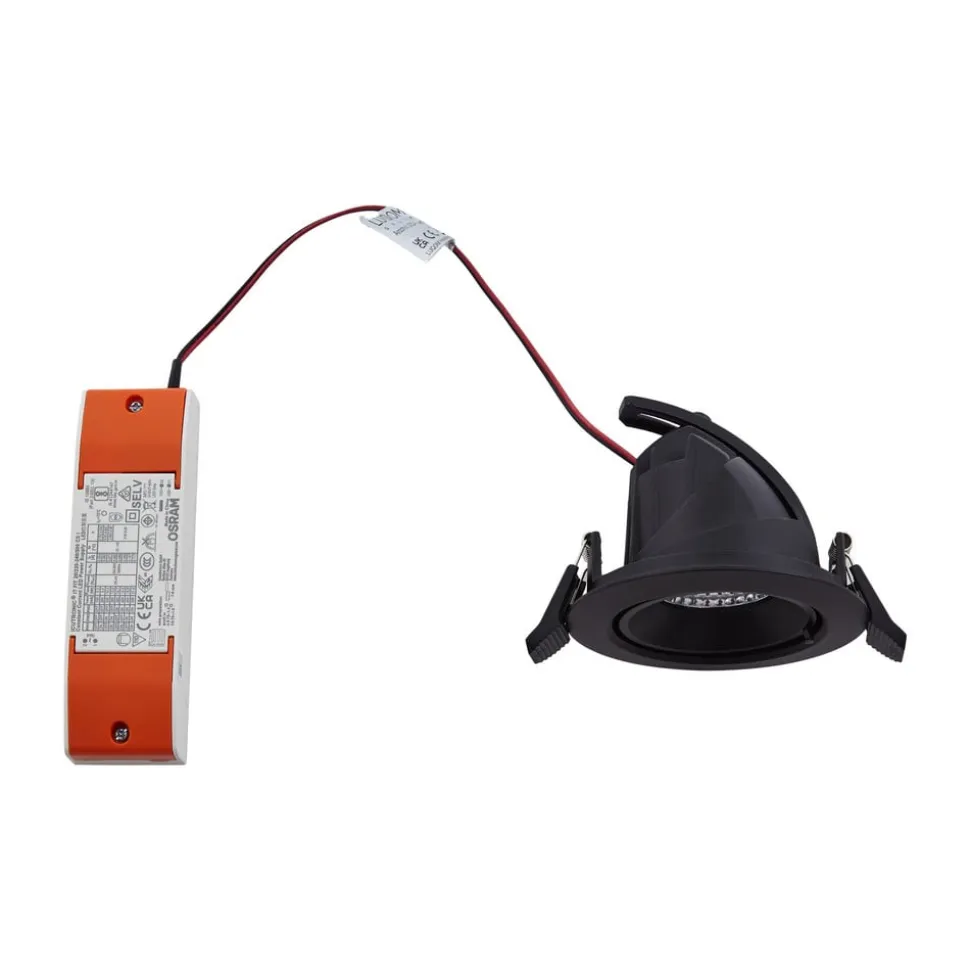 Arcchio Harcos LED-downlight, sort, Ø 11 cm, 4.000K