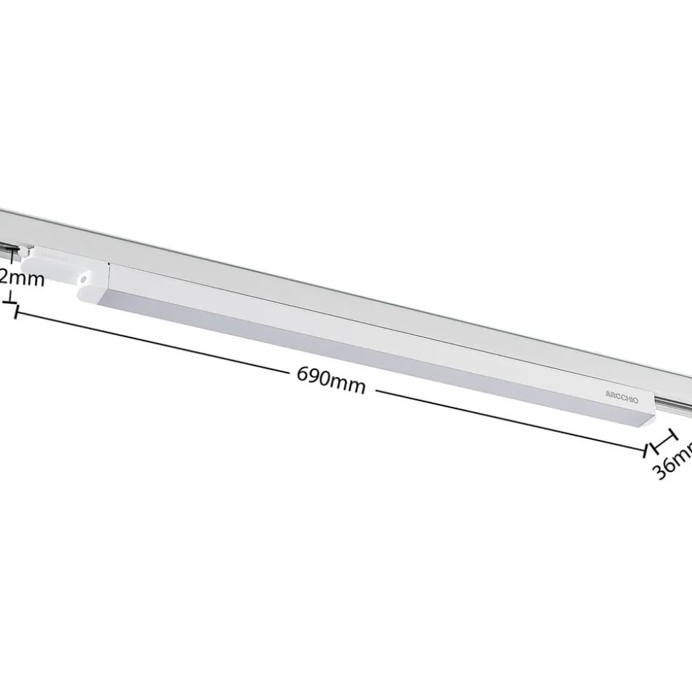 Arcchio Harlow LED-skinnelampe, hvid, 69 cm, 4.000 K