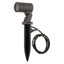 Arcchio Hemmani spot med jordspyd, højde 35 cm, antracit, aluminium