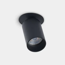 Arcchio indbygningsspot Davin, sort, cylinder, sæt med 2 stk