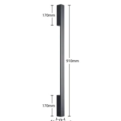 Arcchio Ivano LED-væglampe, 91 cm, sort