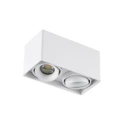Arcchio Kubika downlight, 19 cm, hvid, 2 lyskilder, metal