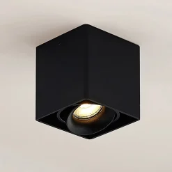 Arcchio Kubika downlight, 9 cm, sort, 1 lyskilde, metal