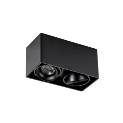 Arcchio Kubika downlight, 19 cm, sort, 2 lyskilder, metal