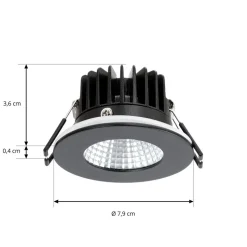 Arcchio LED-downlight Lirin, sort, 4.000K