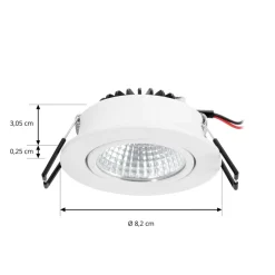 Arcchio LED-downlight Zarik, hvid, 2.700K