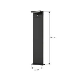 Arcchio LED-gadelampe Iberion, 90 cm, antracit, sensor