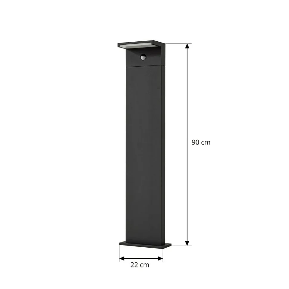 Arcchio LED-gadelampe Iberion, 90 cm, antracit, sensor