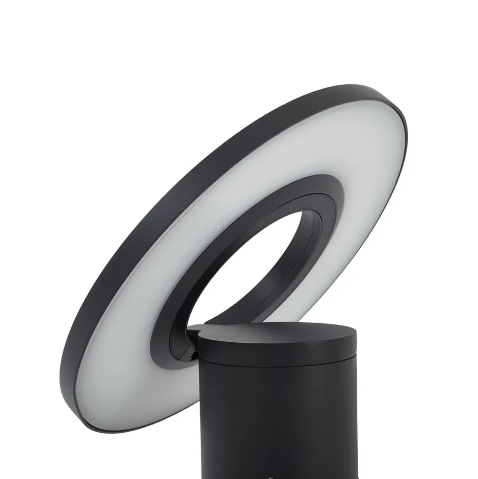 Arcchio LED-gadelampe Tovio, antracit,, Ø 24cm, sensor