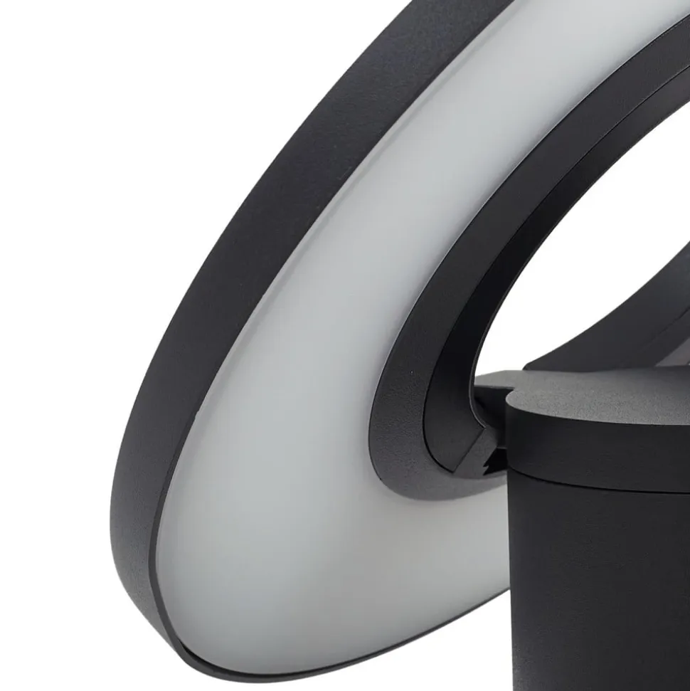 Arcchio LED-gadelampe Tovio, antracit,, Ø 24cm, sensor