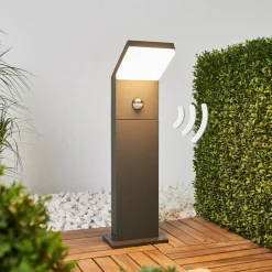 Arcchio LED-gadelampe Yolena, sensor, 60 cm, antracit