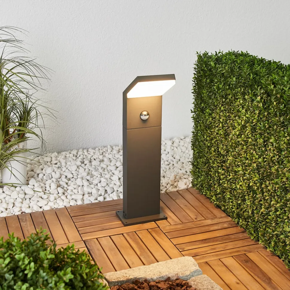 Arcchio LED-gadelampe Yolena, sensor, 60 cm, antracit