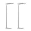 Arcchio LED-gulvlampe Logan Basic, sæt med 2, sølv, 6000 lm